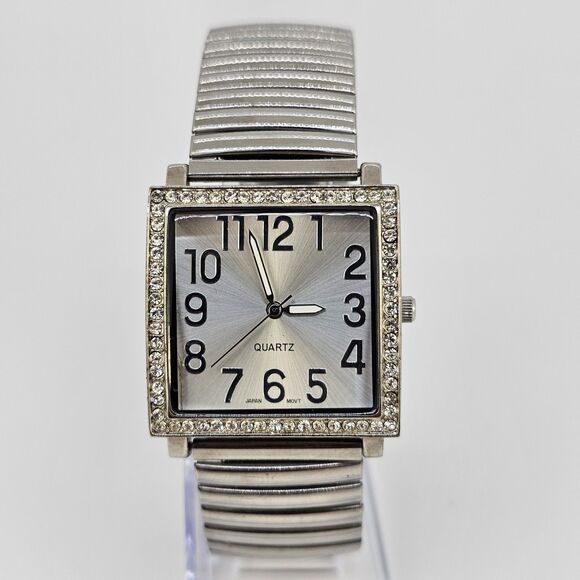 32MM Women's Watch Gray Dial Expandable Bracelet Band 5.75" New Battery - Picture 1 of 12